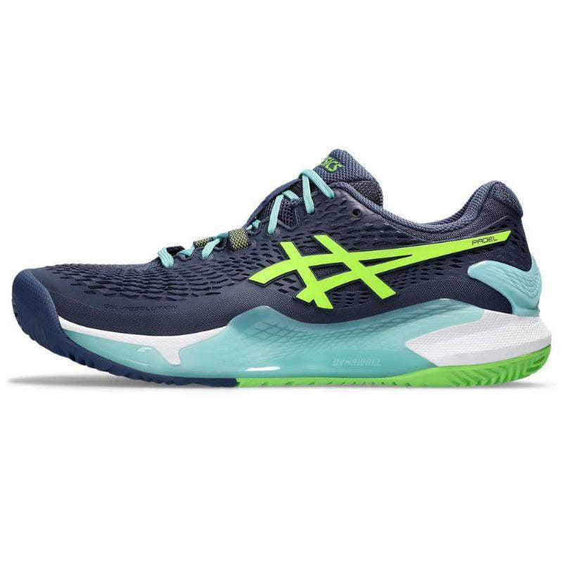 Asics Gel Resolution 9 Padel Azul Lima Electrico