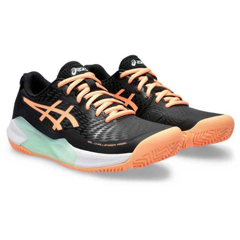 Asics Gel Challenger 14 Padel Negro Naranja Mujer