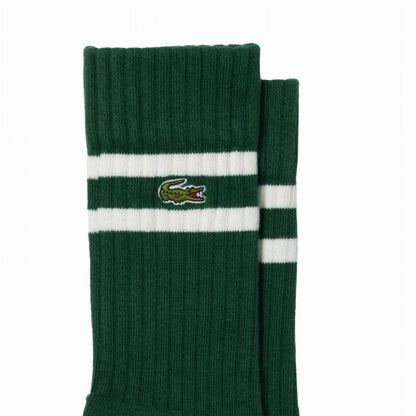 Calcetines Lacoste Corte Alto Blanco Verde (2-Pack)