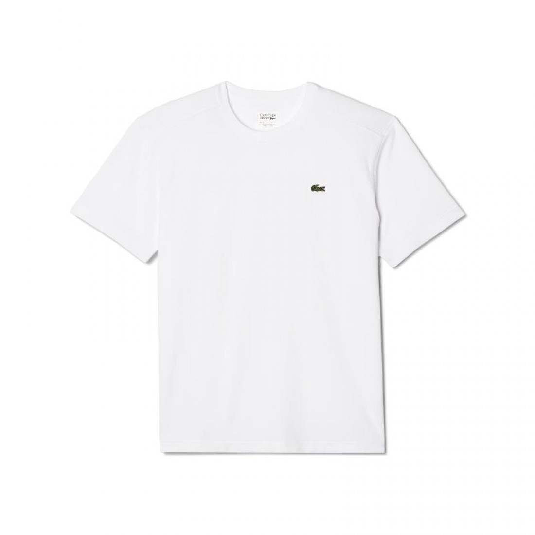 Camiseta Lacoste Sport Bordado Blanco Logo Verde